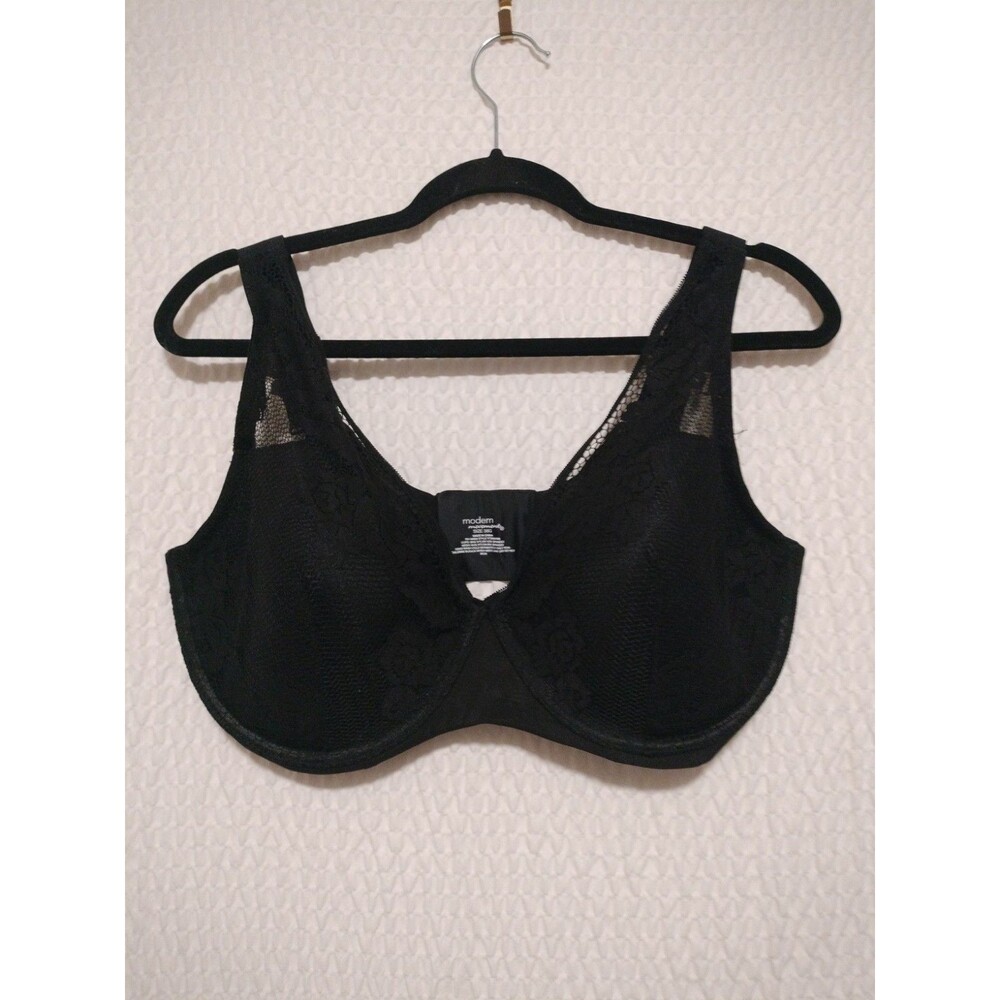 Modern Movement Women's Black Lace Sz 38G Bra Underwire Padded Intimate 467